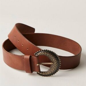 NWOT Free People Sol Ray Cognac Belt Size Medium/Large